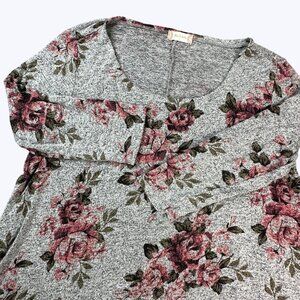 Altard State Women's Tunic‎ Blouse Size Large Floral Grey